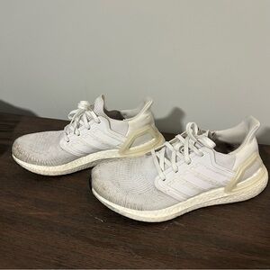 Adidas Cream and White Athletic Sneakers